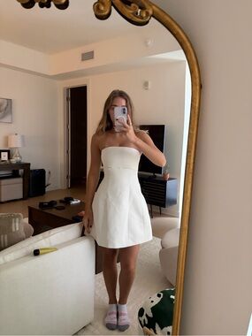 Sachin + Babi Cream Strapless Mini Dress